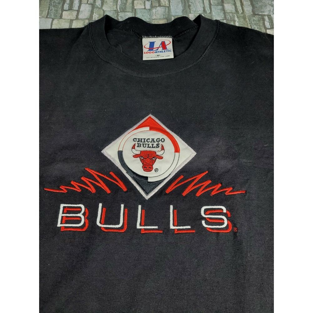 Vtg Chicago Bulls Logo Athletic  T-shirt Single Stitch sz M US‎ made 90s Jordan - Picture 3 of 12